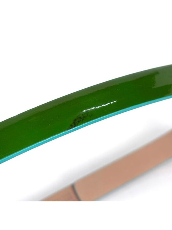 Chanel Camellia Belt CC Logo Patent Leather Green main image 6